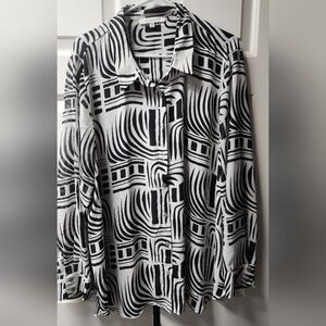Rose & Olive Monochrome Abstract Shirt